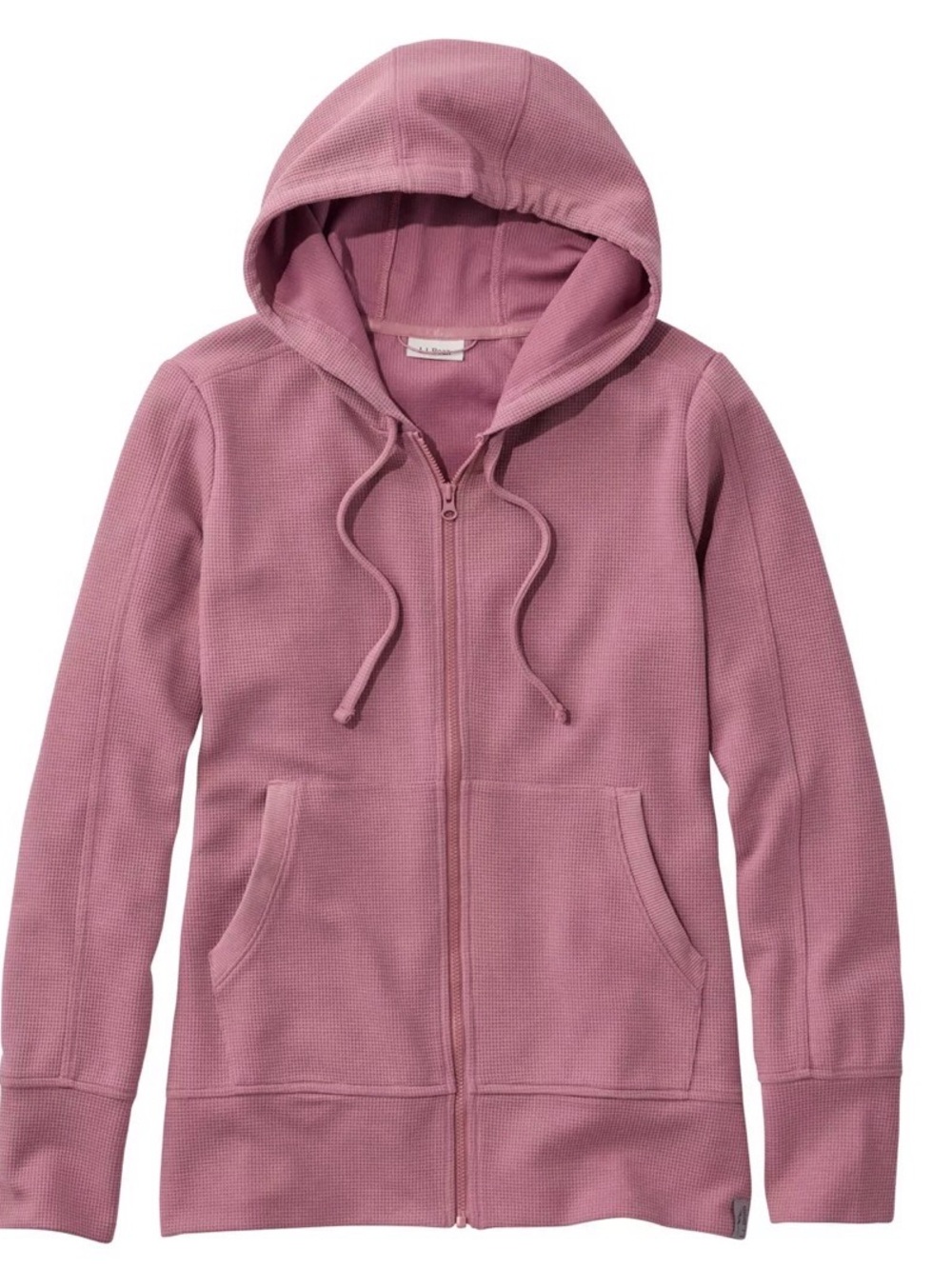 NWT L.L. Bean Women’s Mountanside Waffle Knit Zip Up Hoodie in Washed Orchid